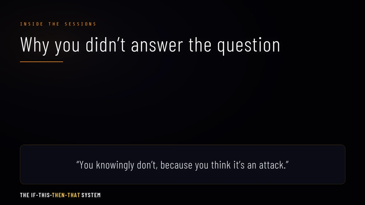 Session clip: Why you didn&rsquo;t answer the question