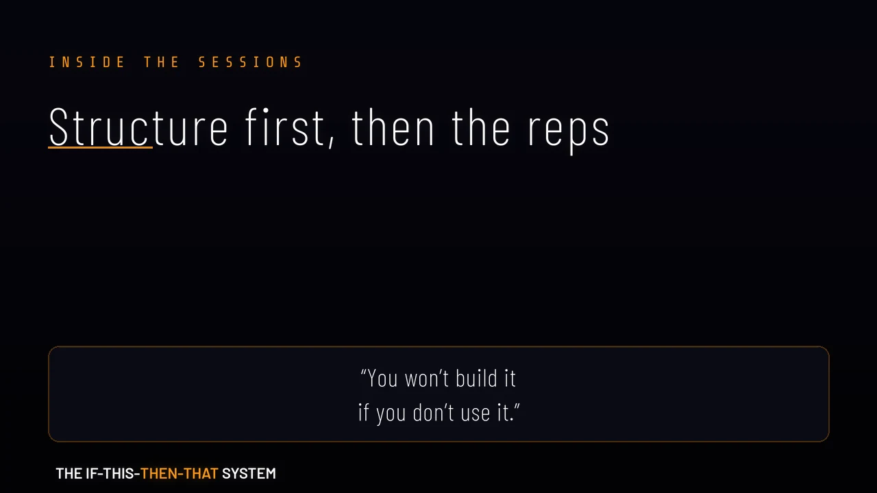 Session clip: Structure first, then the reps