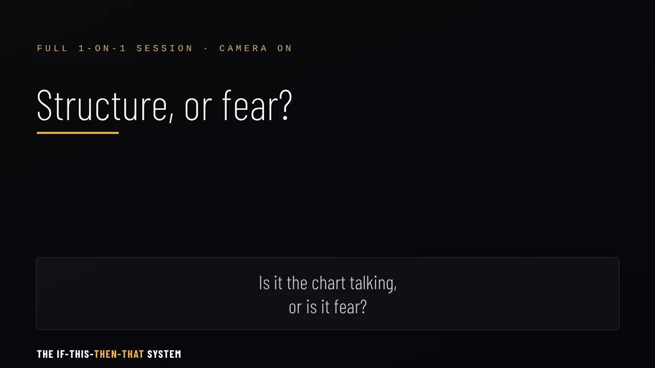 A full recorded coaching session with the camera on: Structure, or fear?